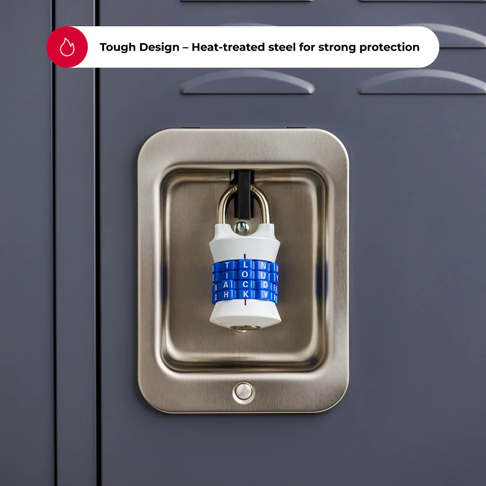 WORD Combination Lock, Assorted Colors, 1-1/2 in Wide - Image 3