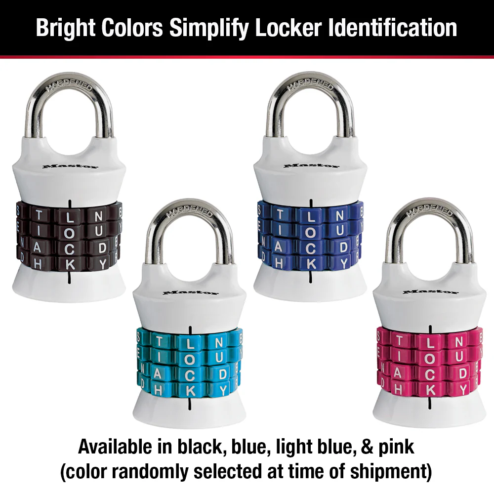 WORD Combination Lock, Assorted Colors, 1-1/2 in Wide - Image 6