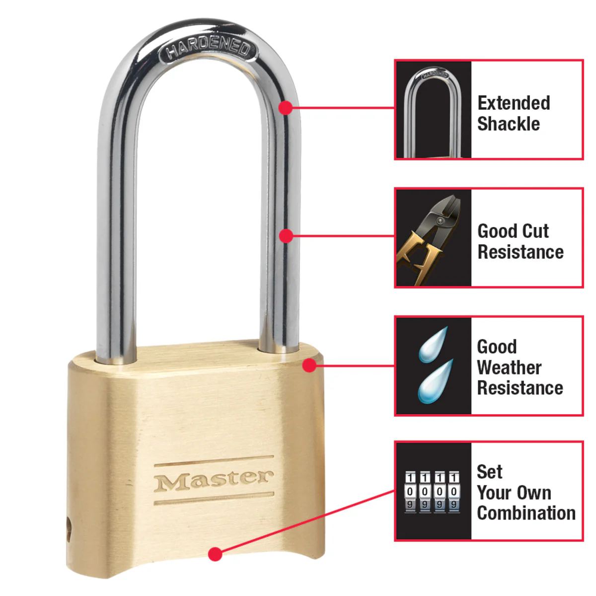Bronze Solid Body Combination Lock, 2 in Wide - Image 11
