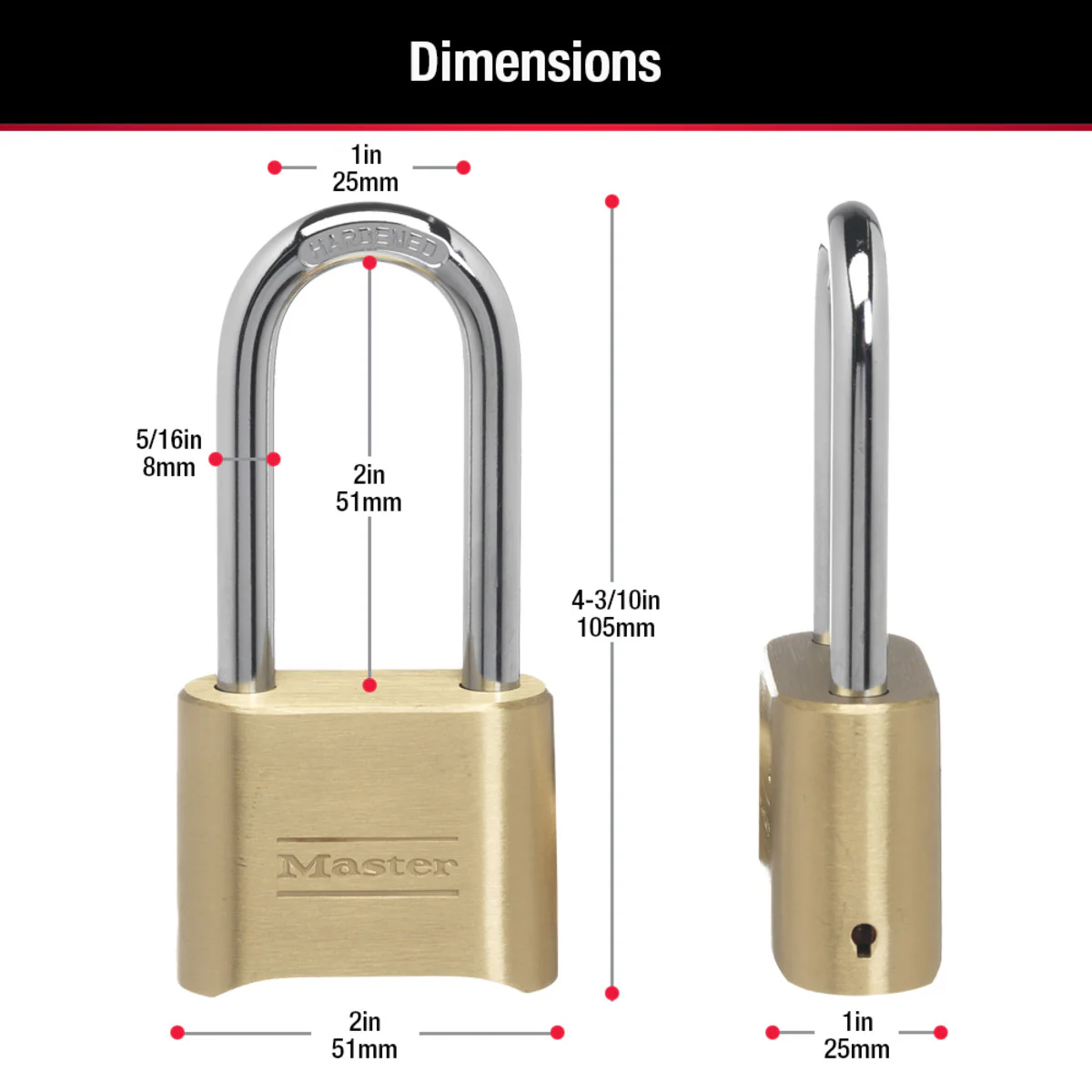 Bronze Solid Body Combination Lock, 2 in Wide - Image 14