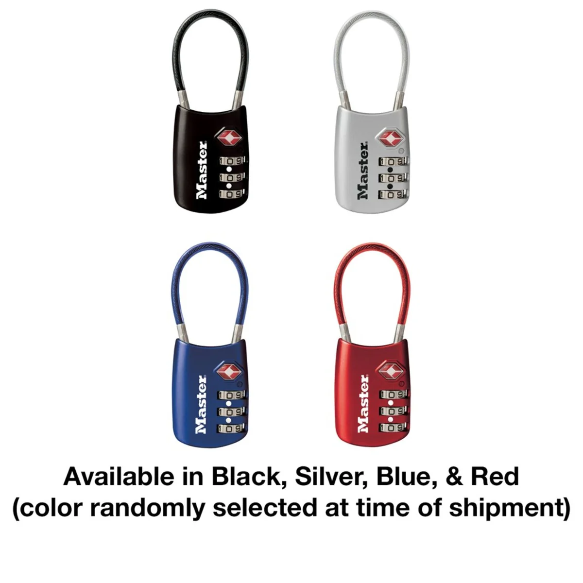 Flexible Shackle Set Your Own Combination TSA Lock, Assorted Colors, 1-3/16 in Wide - Image 4
