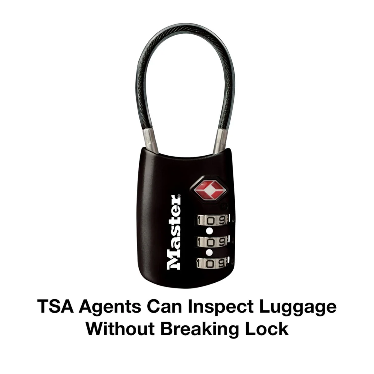 Flexible Shackle Set Your Own Combination TSA Lock, Assorted Colors, 1-3/16 in Wide - Image 5