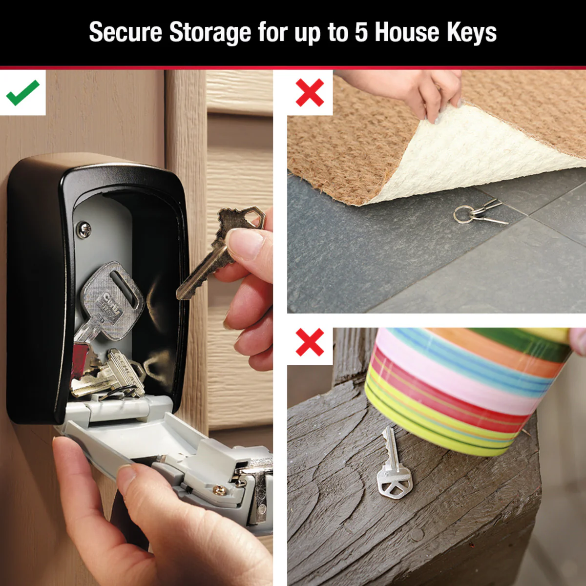 Heavy Duty Wall Mount Lock Box for Keys, 3-1/4 in x 2-1/4 in - Image 4