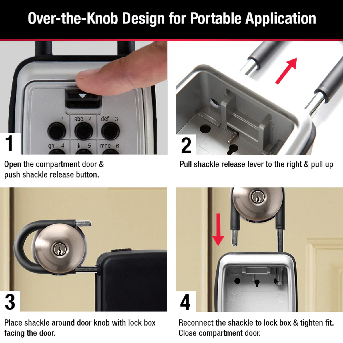 Lock Box for Keys with Push Button Combination, 3-1/8 in x 6-7/8 in - Image 4
