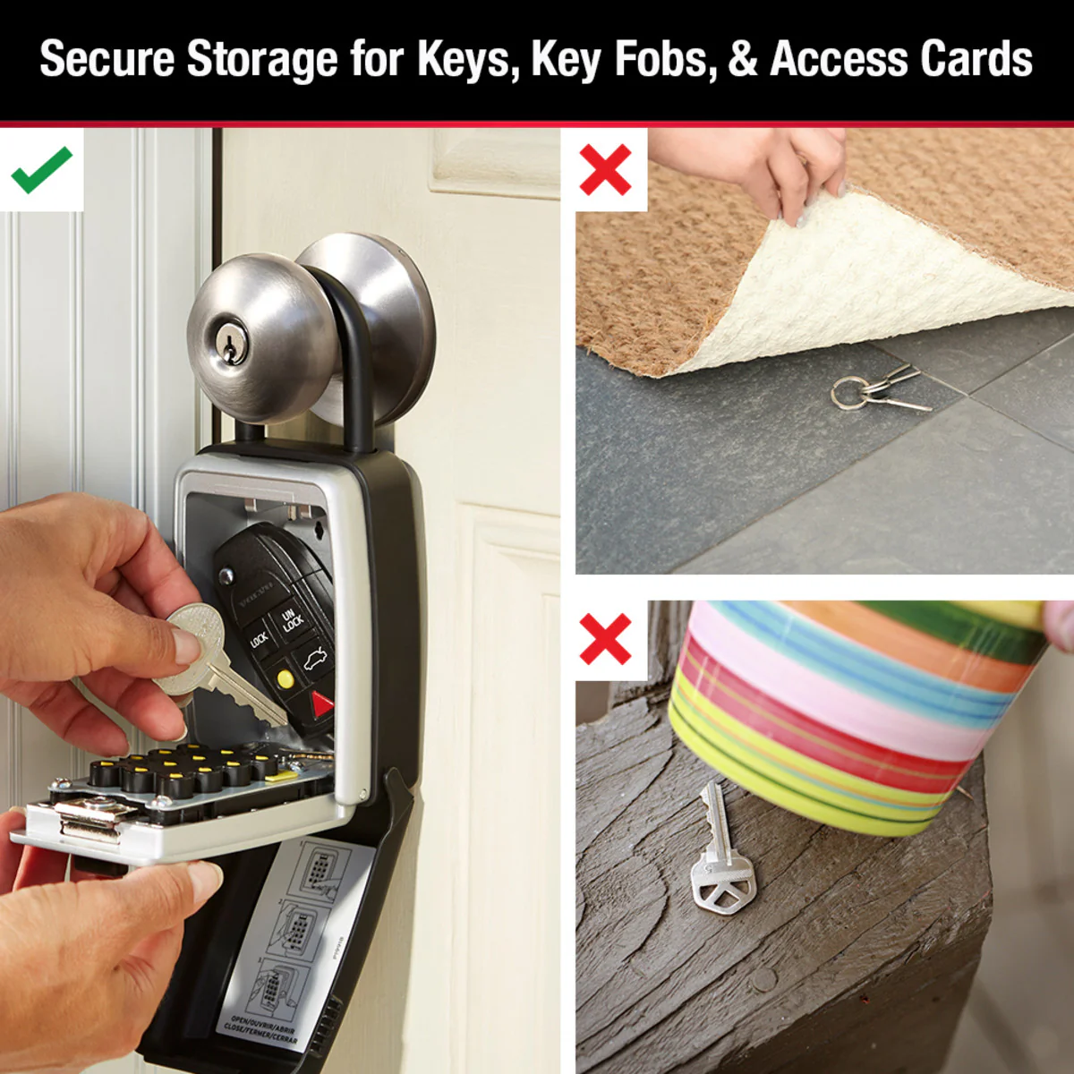Lock Box for Keys with Push Button Combination, 3-1/8 in x 6-7/8 in - Image 5