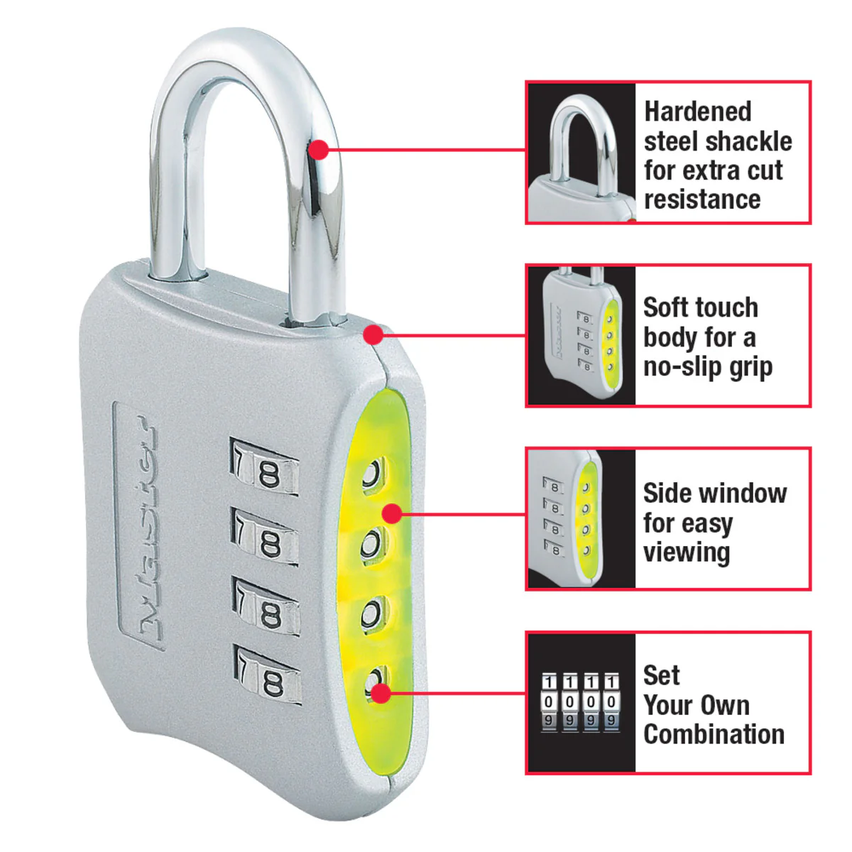Large Set Your Own Combination Lock, 2 in Wide - Image 4