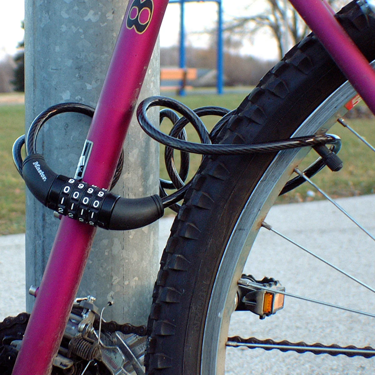 Combination Braided Steel Cable Lock, 6 ft x 5/16 in - Image 3