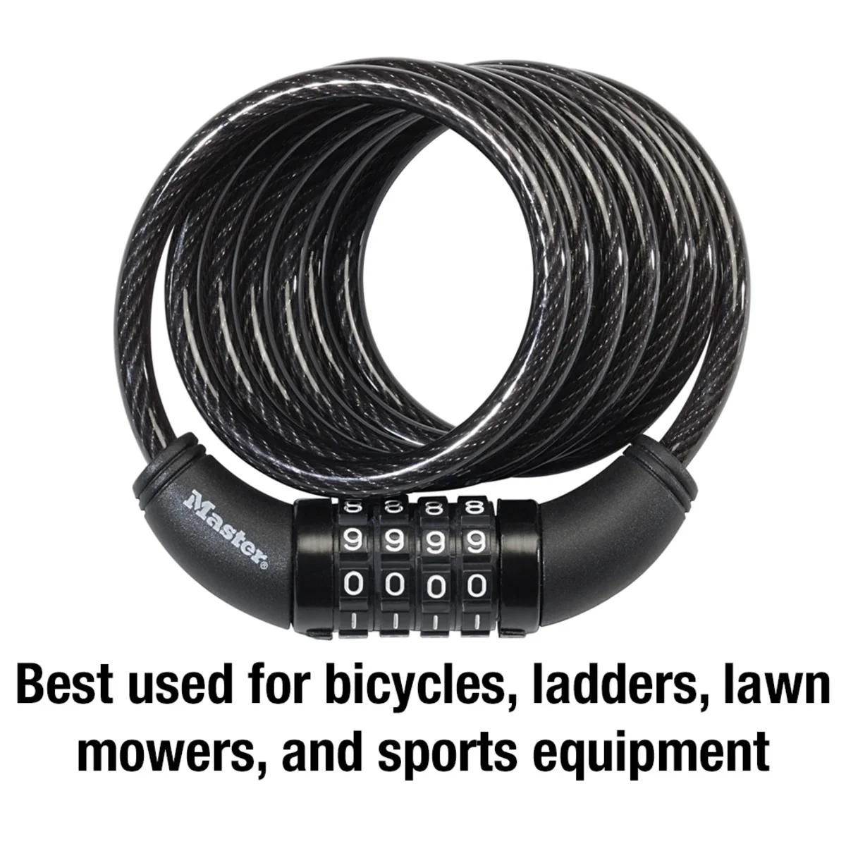 Combination Braided Steel Cable Lock, 6 ft x 5/16 in - Image 4