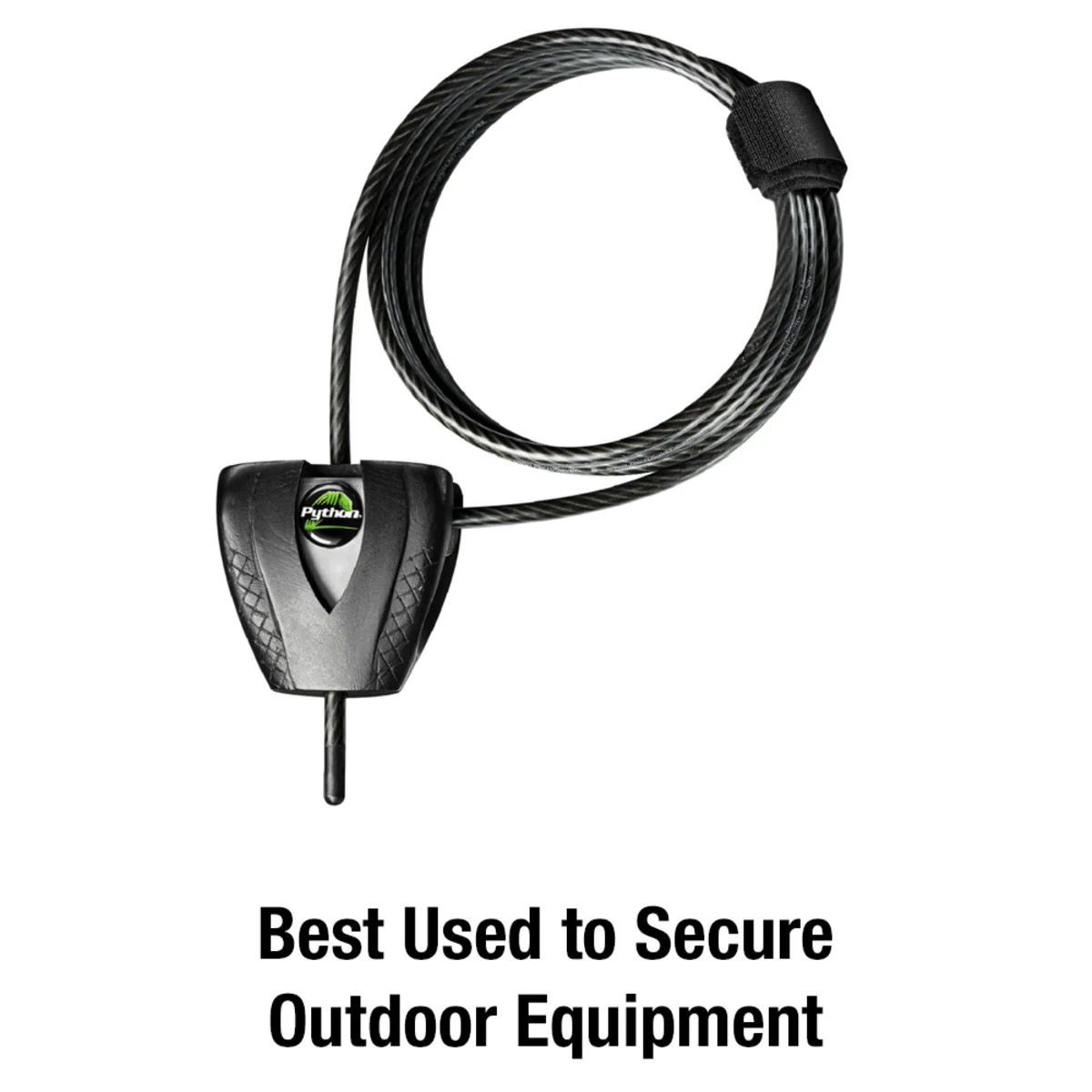 Silver/Black Adjustable Python Braided Steel Cable Lock, 6 ft x 3/16 in - Image 6