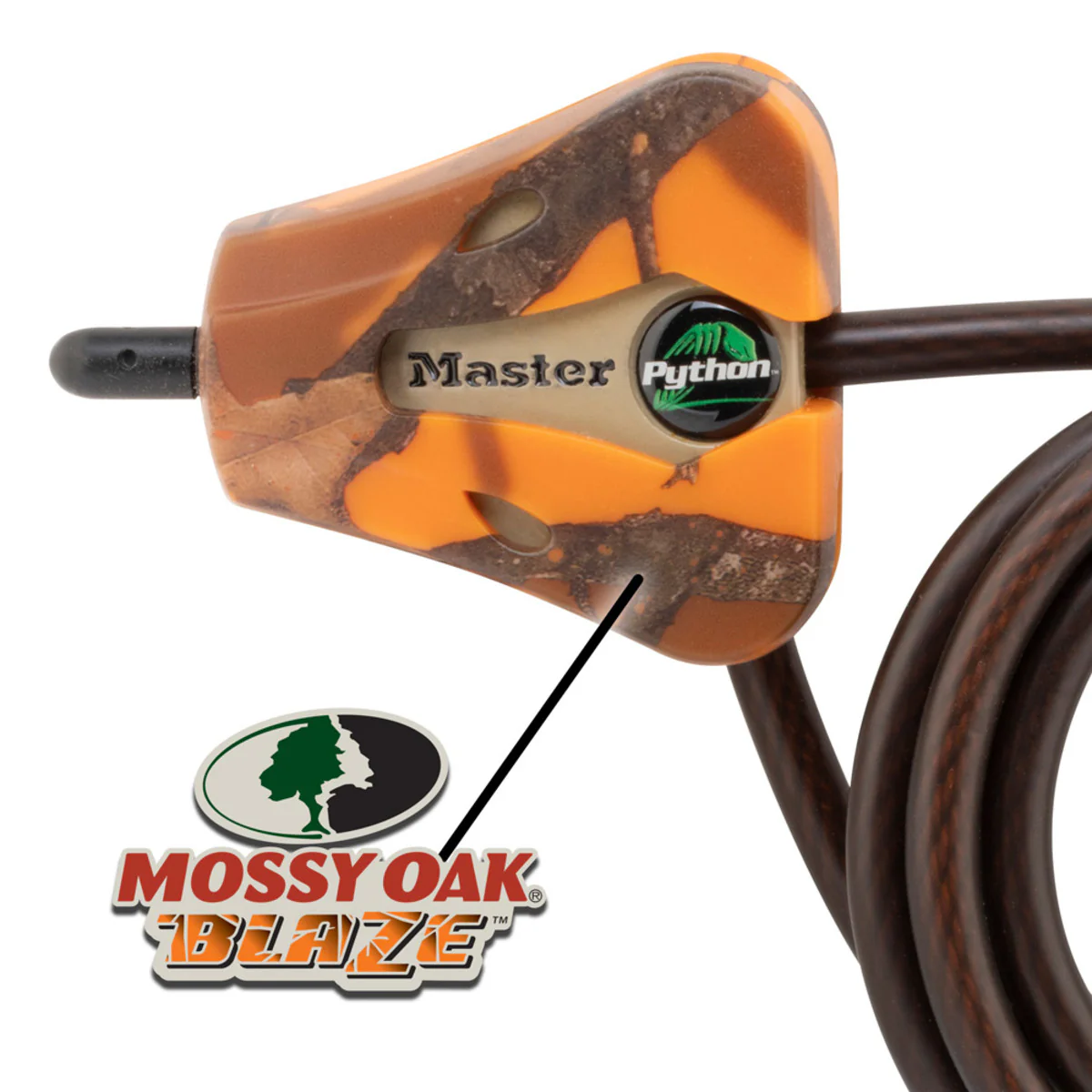 Adjustable Cable Lock, Mossy Oak® Blaze Python™ Lock, 6 ft x 5/16 in - 2-Pack - Image 3