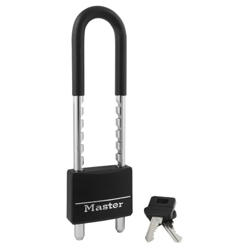 Vinyl-Covered Solid Body Padlock with Adjustable Shackle, 2 in Wide