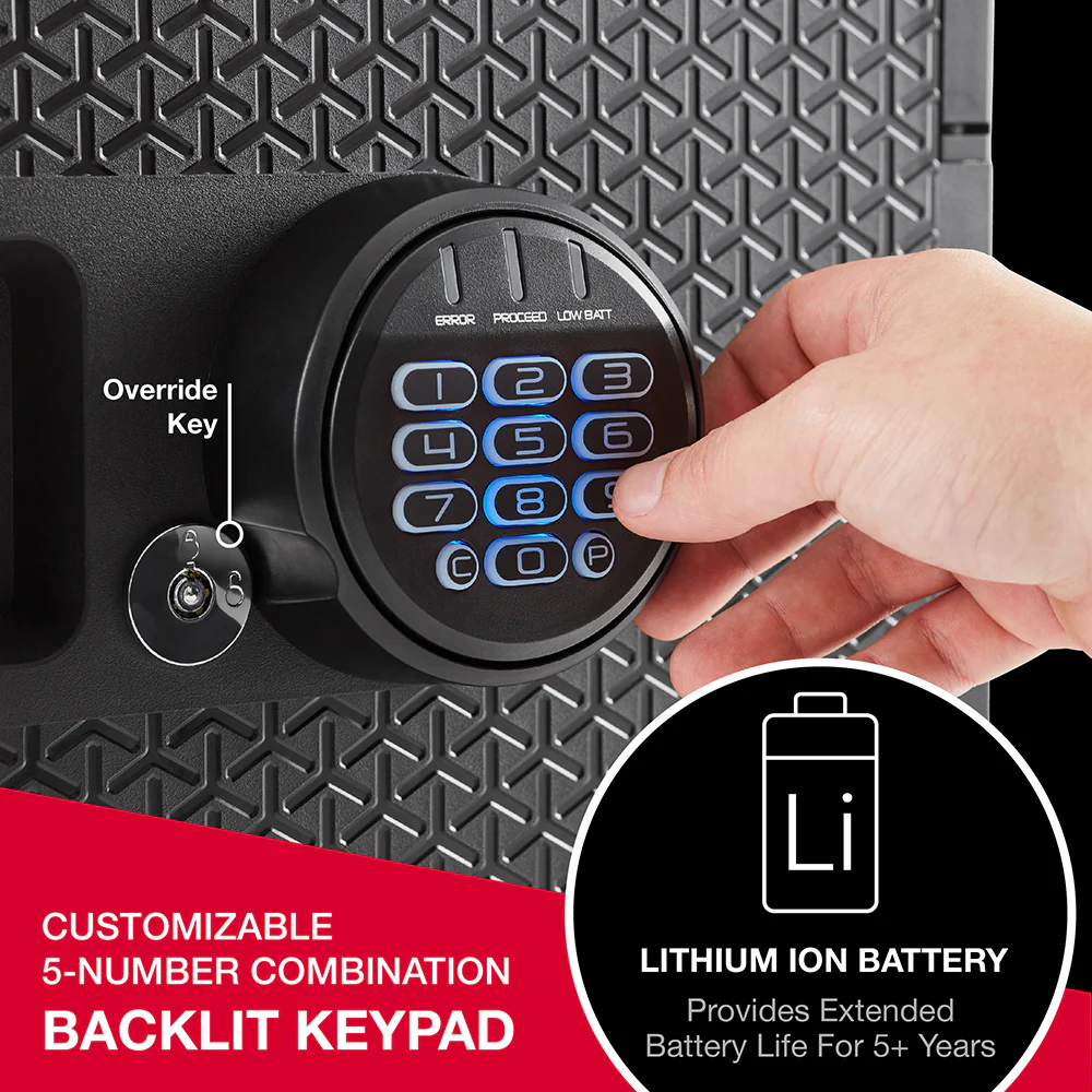 Fireproof and Waterproof Safe with Backlit Digital Keypad and Override Key FPW082HTC - Image 5