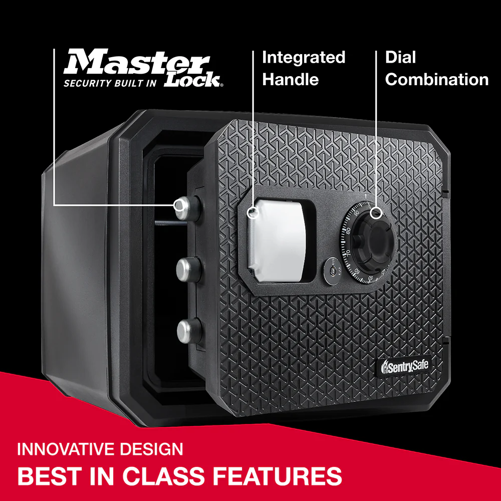 Fireproof and Waterproof Safe with Dial Combination and Override Key FPW082KSB - Image 3