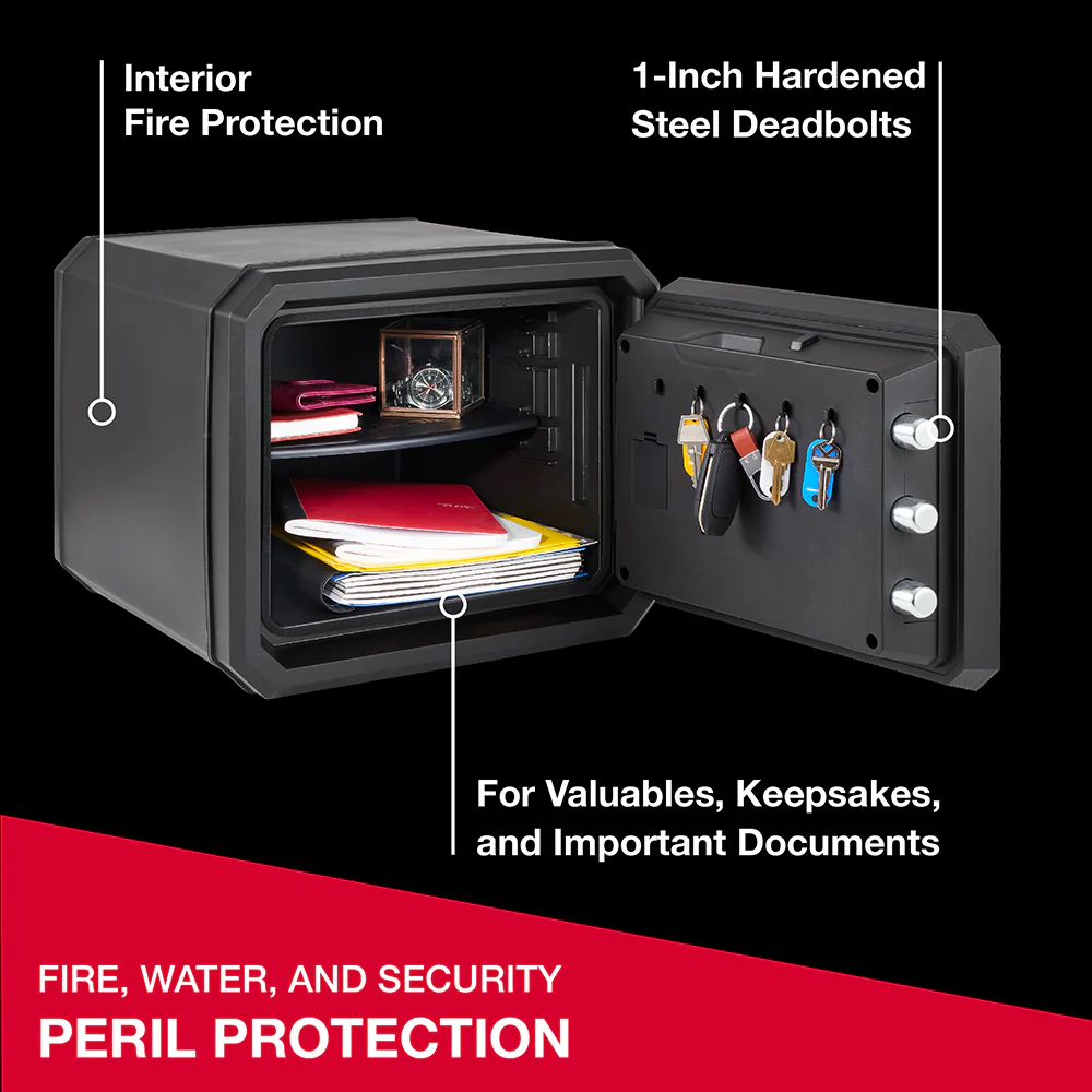 Fireproof and Waterproof Safe with Dial Combination and Override Key FPW082KSB - Image 6