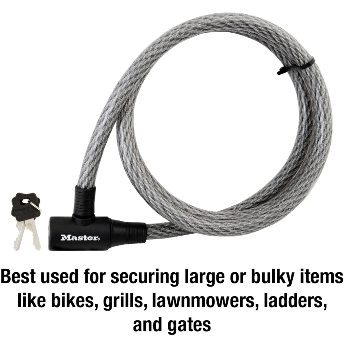 Heavy Duty Keyed Braided Steel Cable Lock, 6 ft x 5/8 in - Image 3