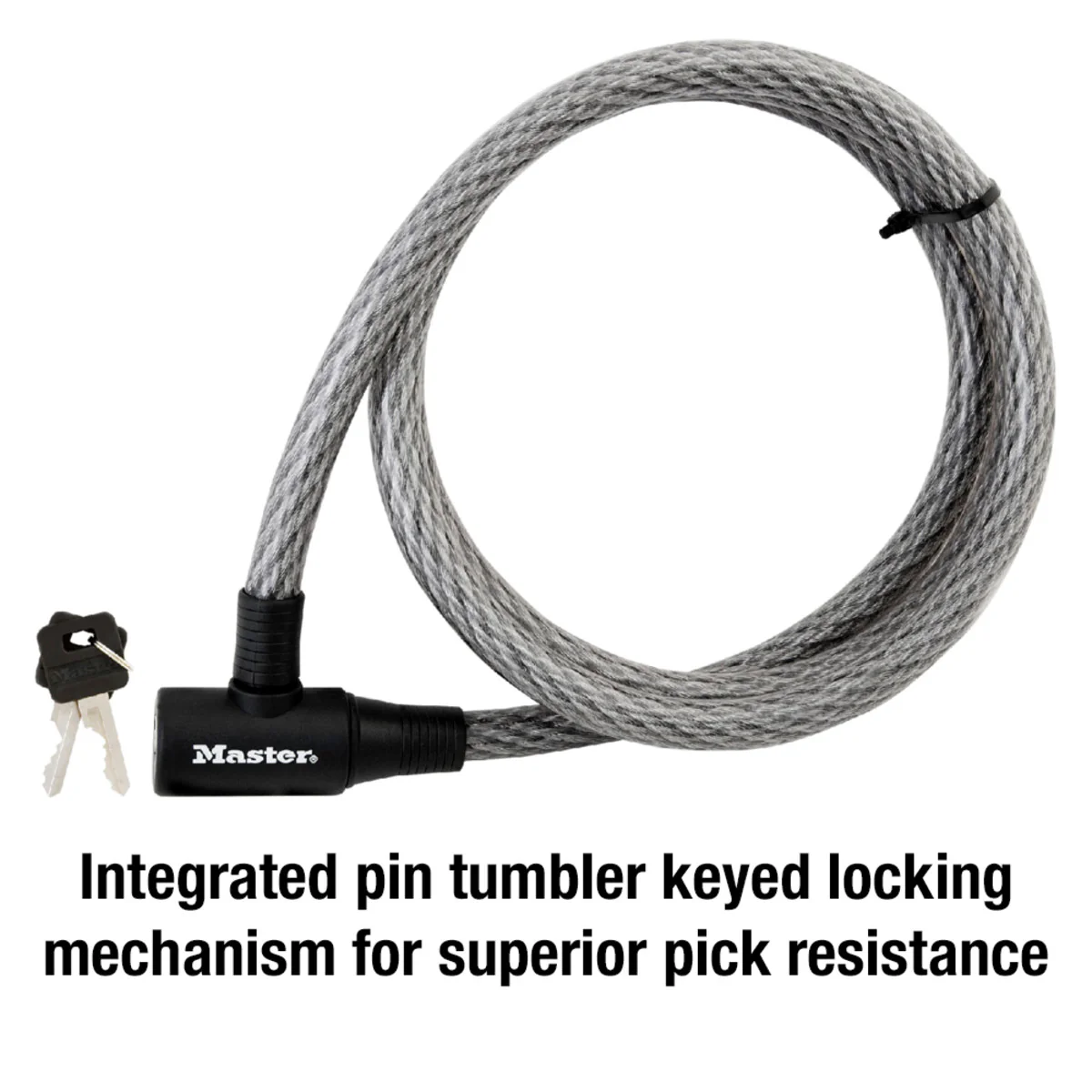Heavy Duty Keyed Braided Steel Cable Lock, 6 ft x 5/8 in - Image 5