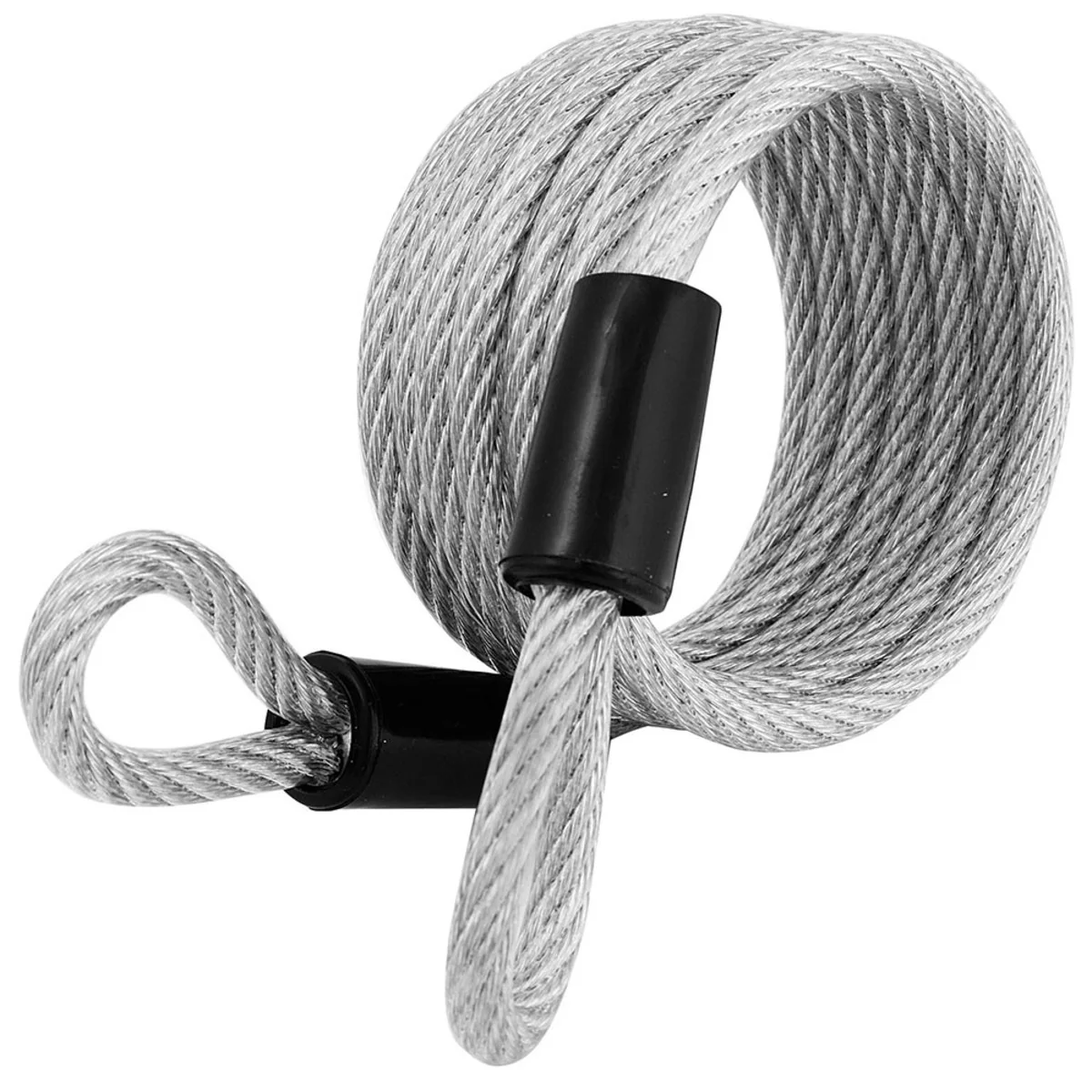 Looped End Braided Steel Cable Lock, 6 ft x 1/4 in - Image 2