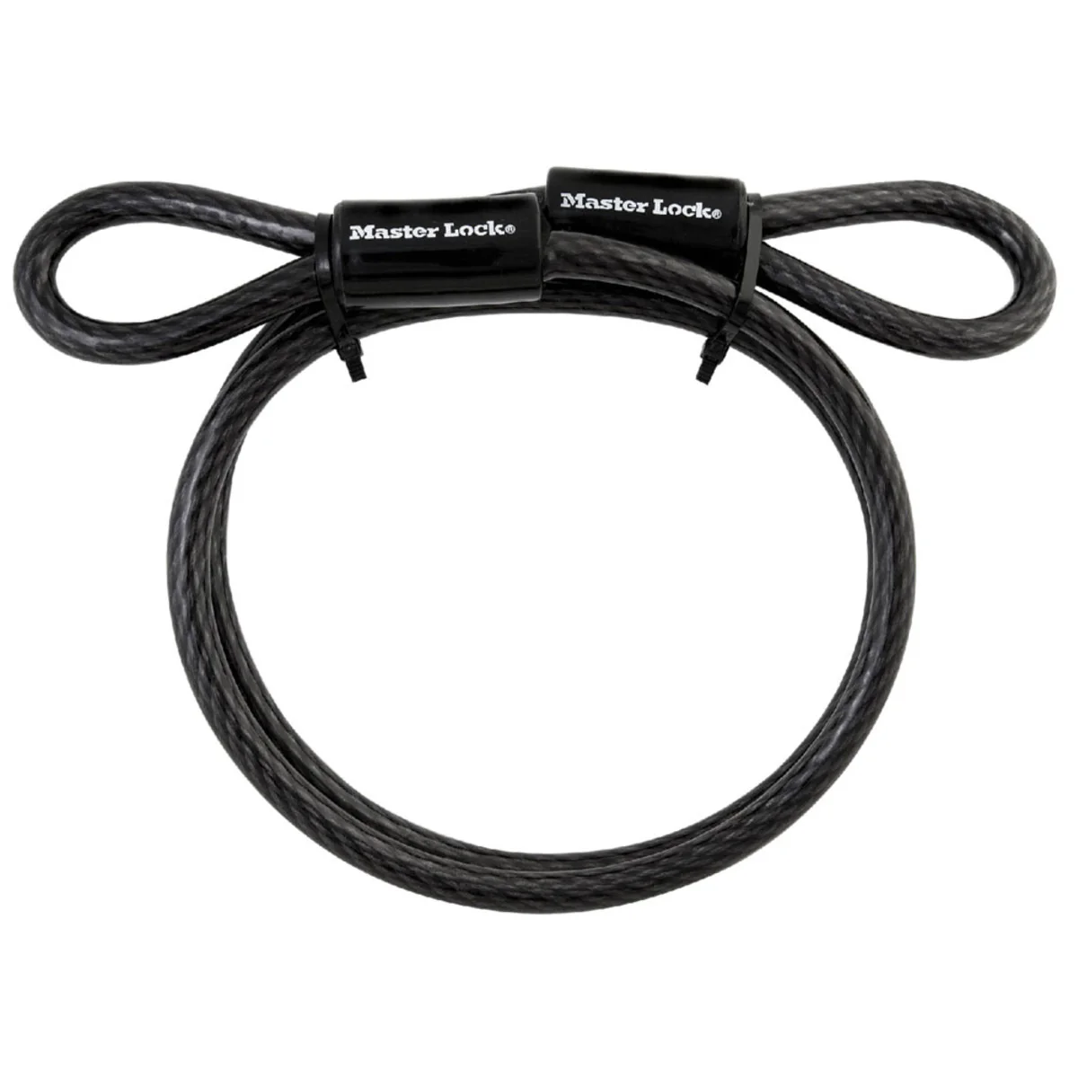 Looped End Braided Steel Cable Lock, 4 ft x 3/8 in