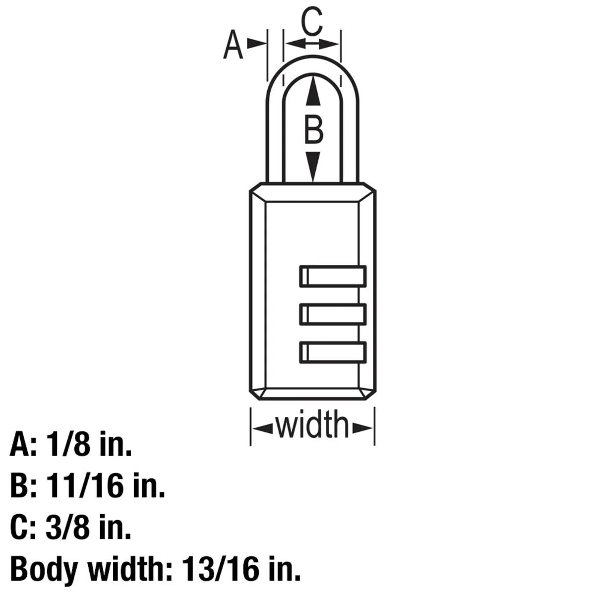 Compact Set Your Own Combination Lock, 13/16 in Wide - 2-Pack - Image 6