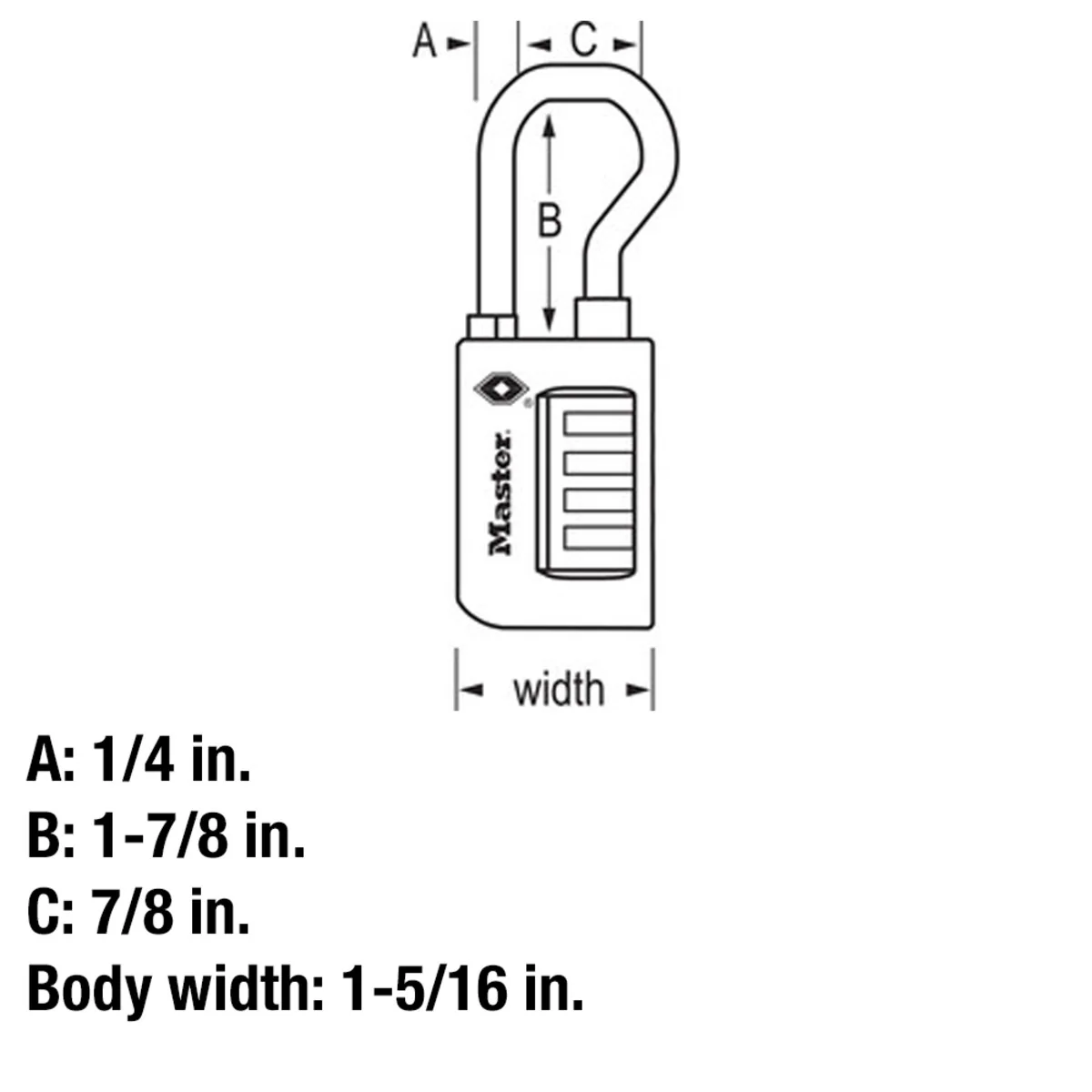 Extended Reach Set Your Own Combination TSA Lock, 1-5/16 in Wide - Image 7