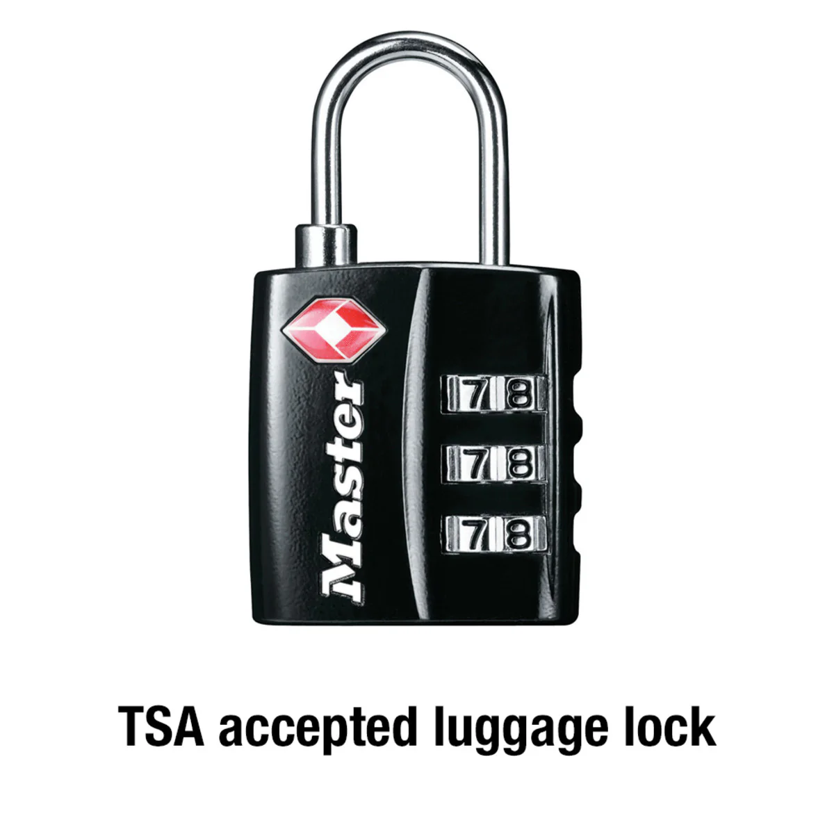 Small Black Set Your Own Combination TSA Lock, 1-3/16 in Wide - Image 3