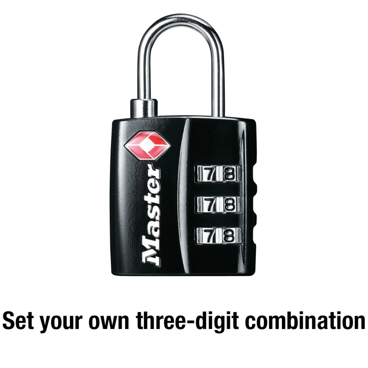 Small Black Set Your Own Combination TSA Lock, 1-3/16 in Wide - Image 4