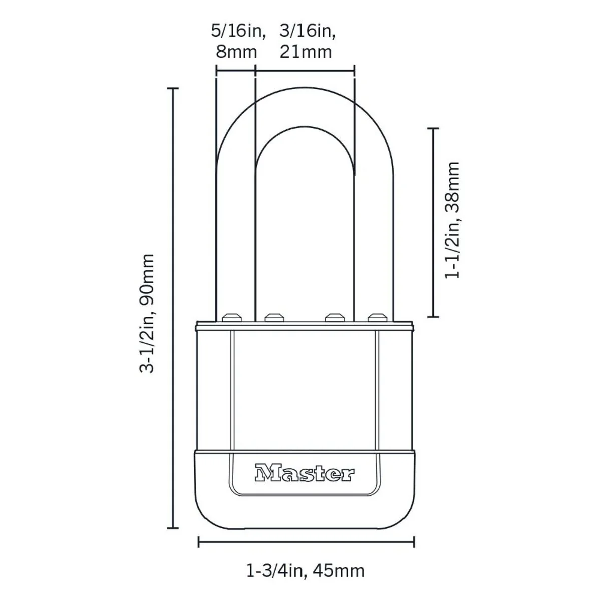 Master Lock Elite™ Heavy Duty Lock with Hardened Boron Steel Shackle, 1-3/4 in. wide - Image 11