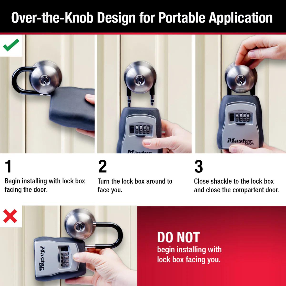 Lock Box for Keys, Over-the-Knob Design, 3-1/4 in x 6-1/4 in - Image 4