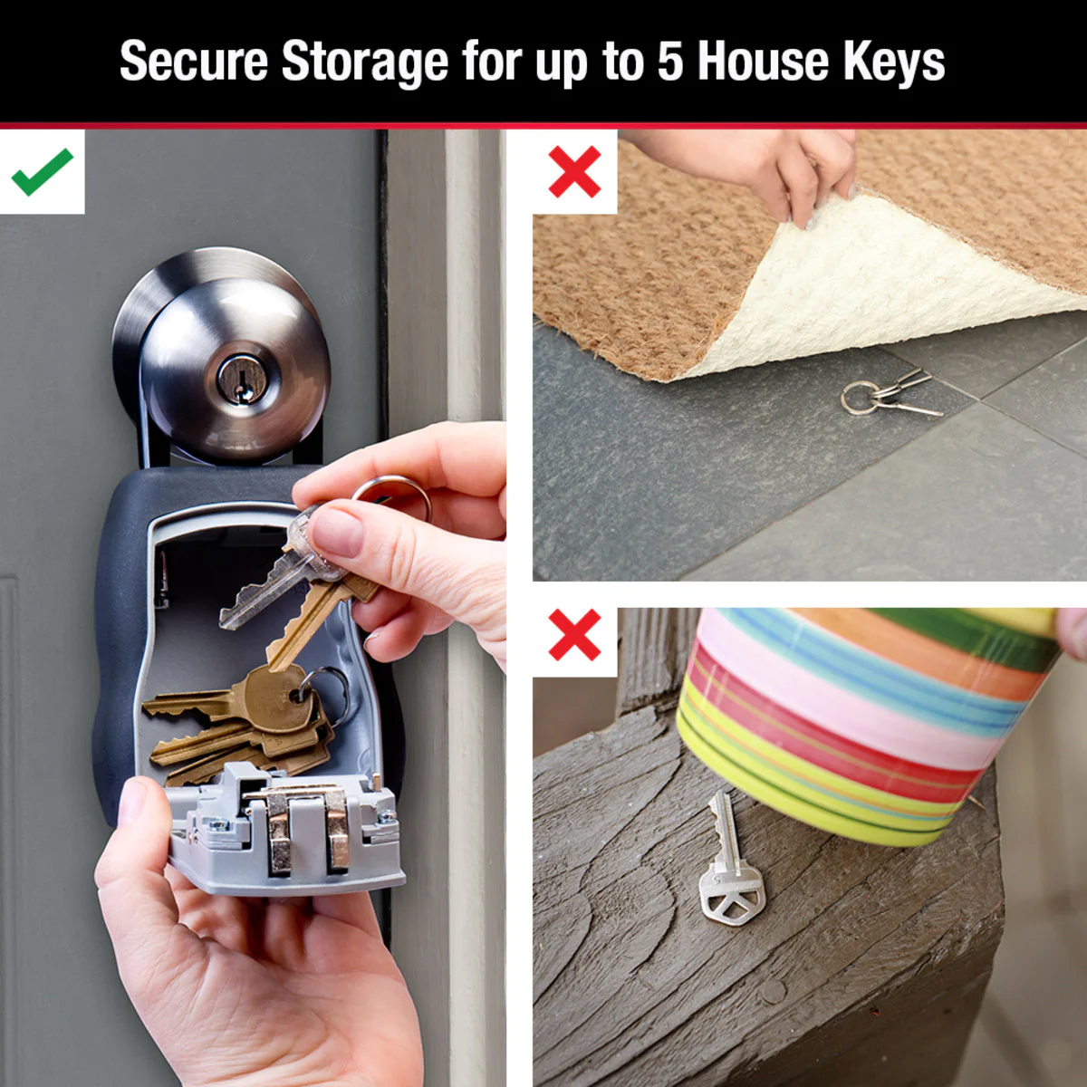 Lock Box for Keys, Over-the-Knob Design, 3-1/4 in x 6-1/4 in - Image 5