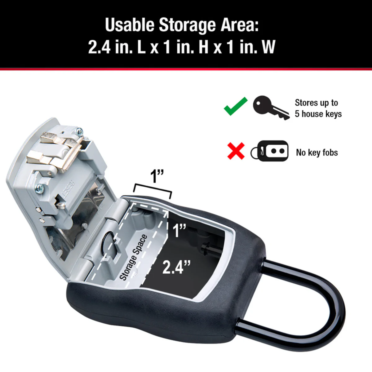 Lock Box for Keys, Over-the-Knob Design, 3-1/4 in x 6-1/4 in - Image 6