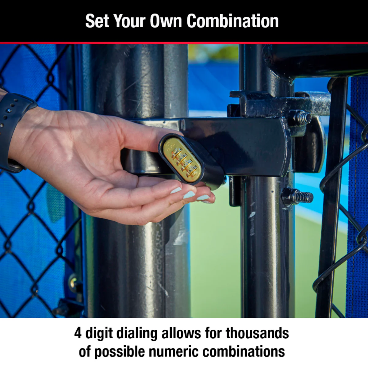 Black Solid Body Set Your Own Combination Lock, 2 in Wide - Image 5
