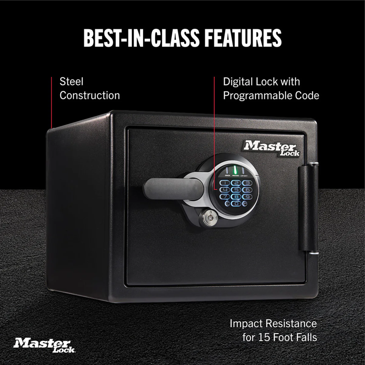 Master Lock Black Premium 2-Hour Fireproof Safe with Digital Keypad, 0.82 cu-ft - Image 2