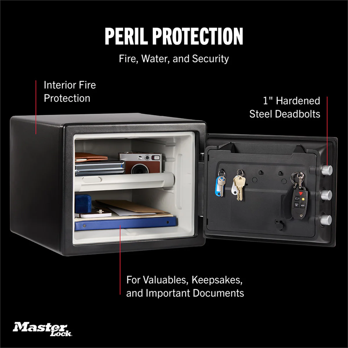 Master Lock Black Premium 2-Hour Fireproof Safe with Digital Keypad, 0.82 cu-ft - Image 5