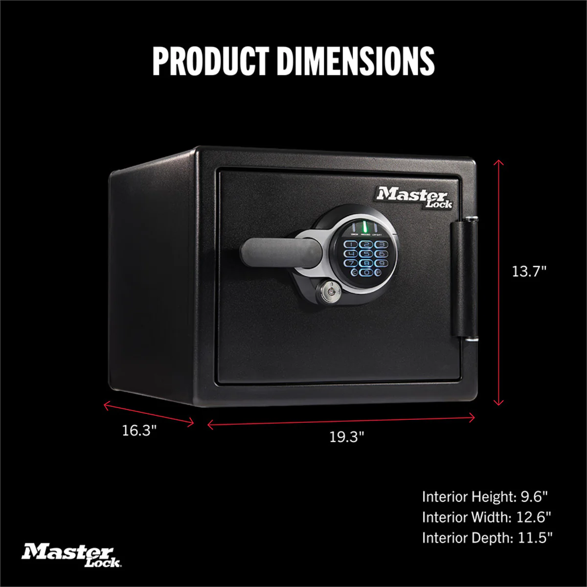 Master Lock Black Premium 2-Hour Fireproof Safe with Digital Keypad, 0.82 cu-ft - Image 8