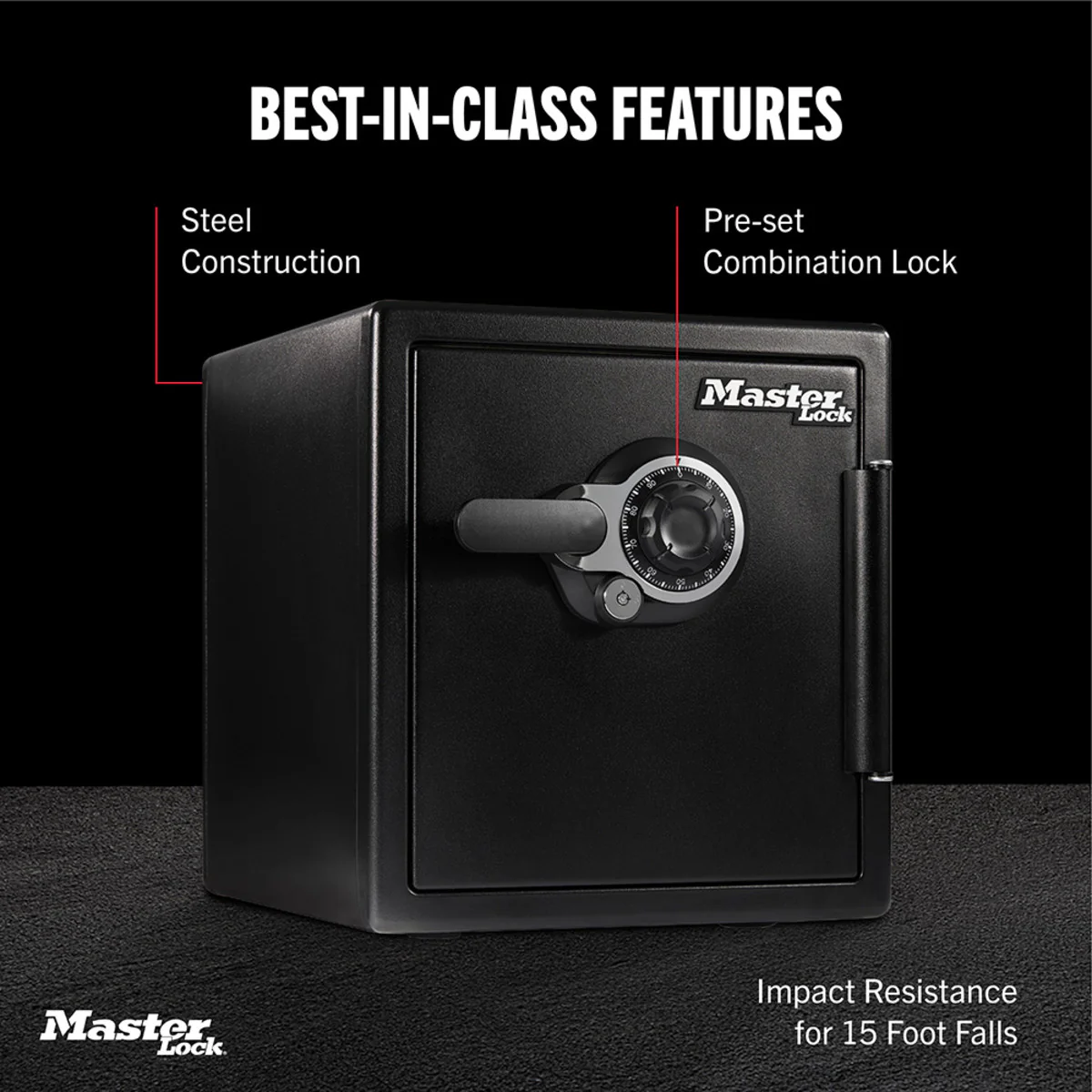 Master Lock Black Premium 2-Hour Fireproof Safe with Combination Dial, 1.2 cu-ft - Image 2