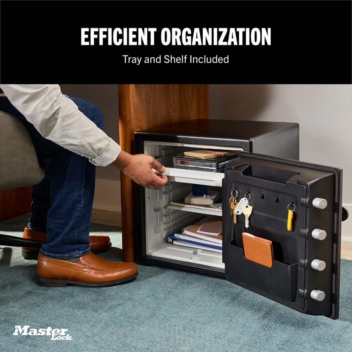 Master Lock Black Premium 2-Hour Fireproof Safe with Combination Dial, 1.2 cu-ft - Image 6