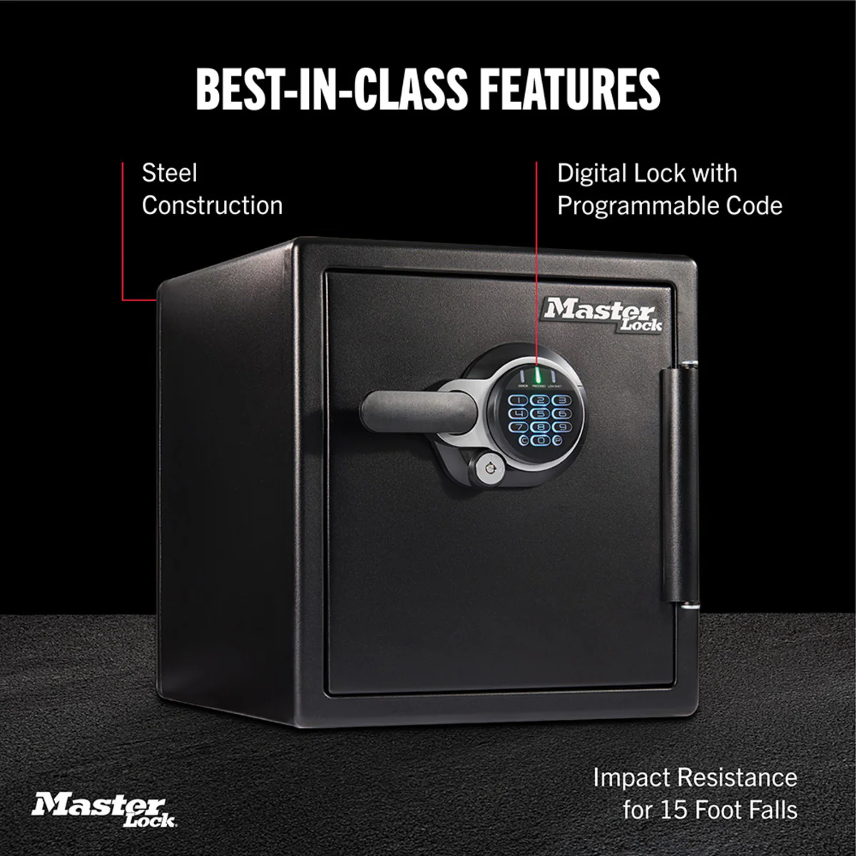 Master Lock Black Premium 2-Hour Fireproof Safe with Digital Keypad, 1.2 cu-ft - Image 2