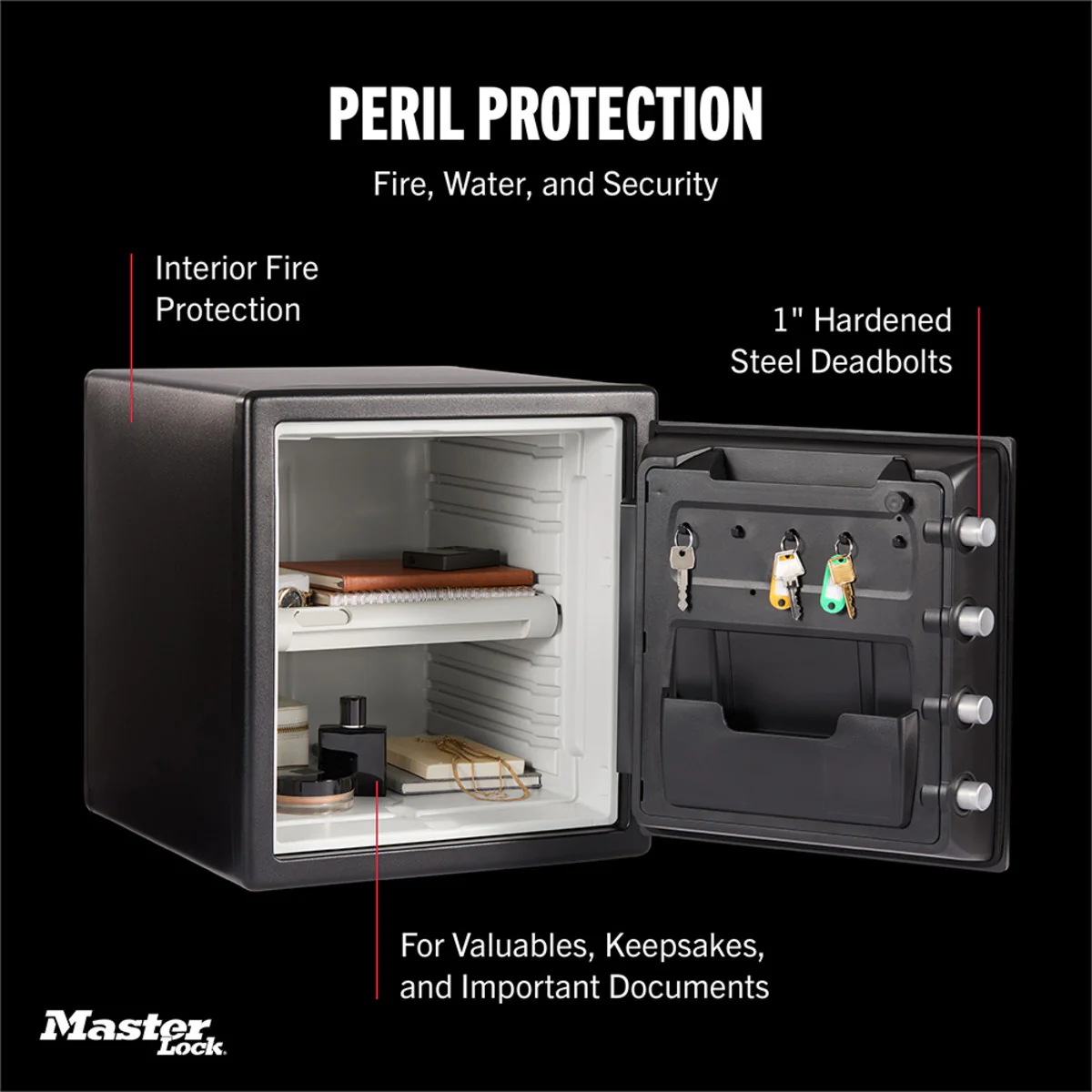 Master Lock Black Premium 2-Hour Fireproof Safe with Digital Keypad, 1.2 cu-ft - Image 5