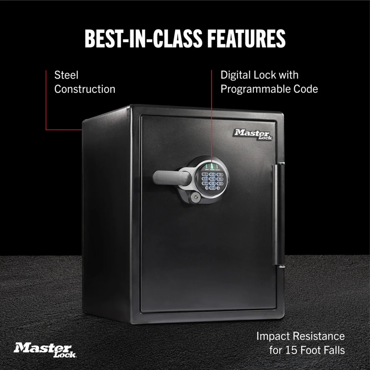 Master Lock Black Premium 2-Hour Fireproof Safe with Digital Keypad, 2.0 cu-ft - Image 2