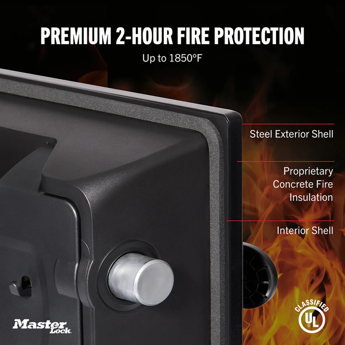 Master Lock Black Premium 2-Hour Fireproof Safe with Digital Keypad, 2.0 cu-ft - Image 4
