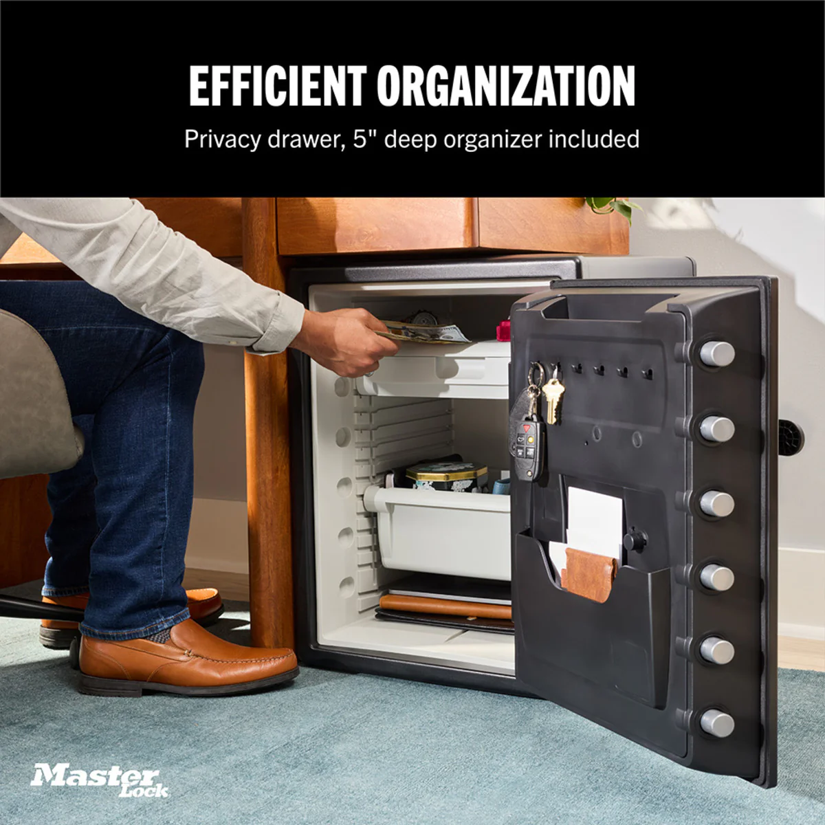 Master Lock Black Premium 2-Hour Fireproof Safe with Digital Keypad, 2.0 cu-ft - Image 6