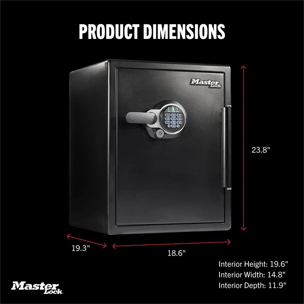 Master Lock Black Premium 2-Hour Fireproof Safe with Digital Keypad, 2.0 cu-ft - Image 8