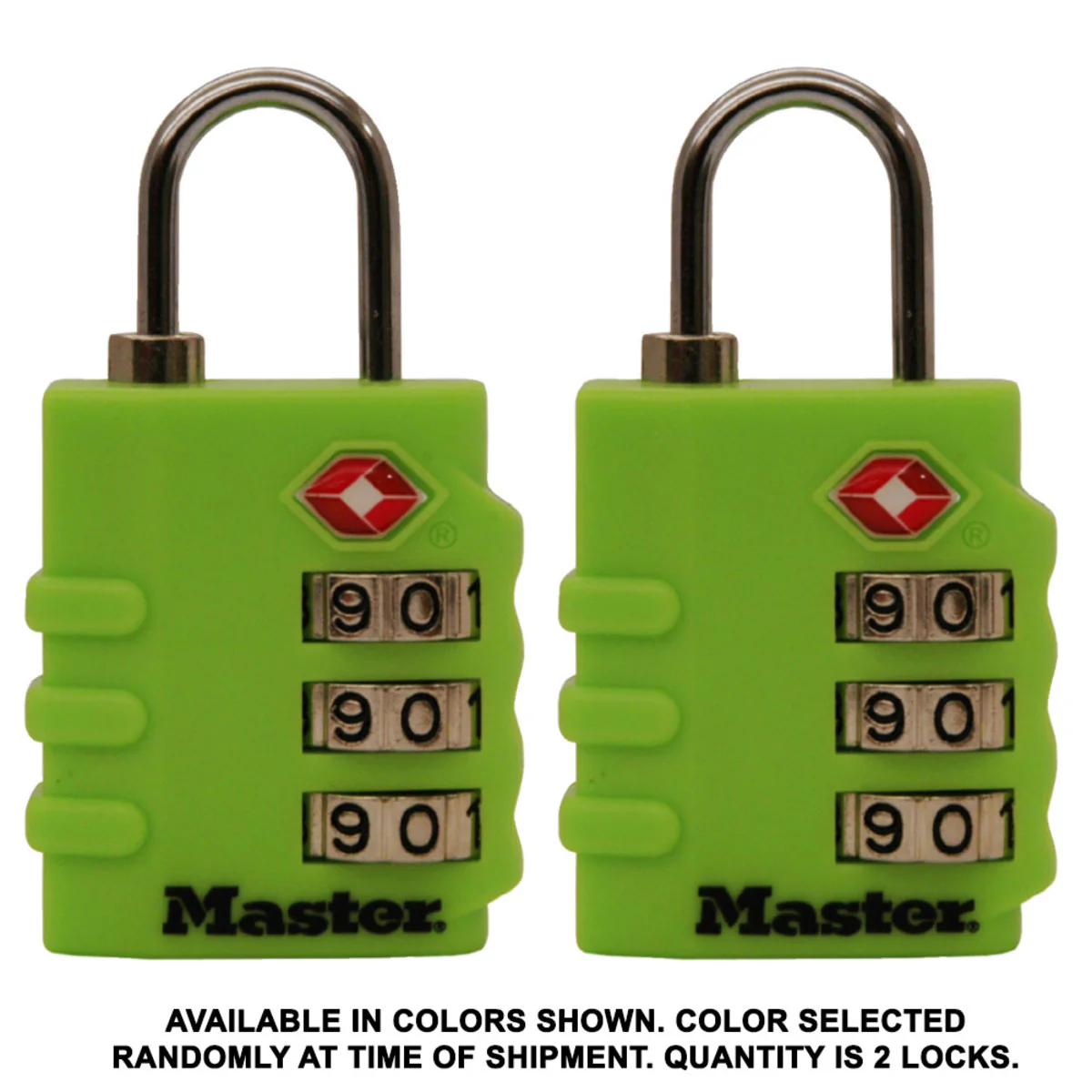 Set Your Own Combination TSA Lock, Assorted Colors, 1-3/8 in Wide, 2-Pack - Image 2