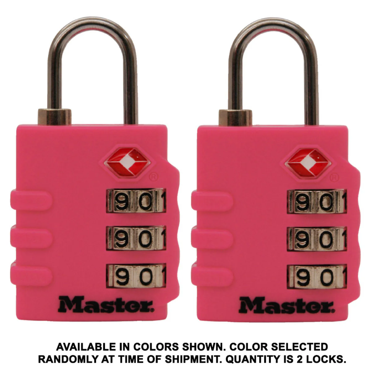 Set Your Own Combination TSA Lock, Assorted Colors, 1-3/8 in Wide, 2-Pack - Image 3